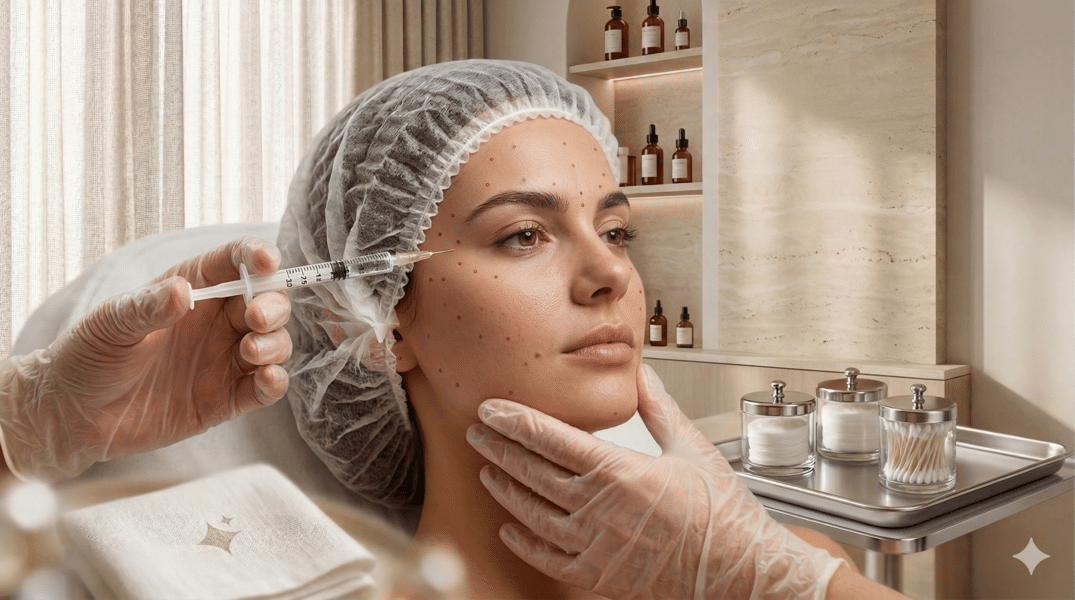 Tratamiento full face botox 60 unidades con puntos de aplicación en diferentes areas del rostro