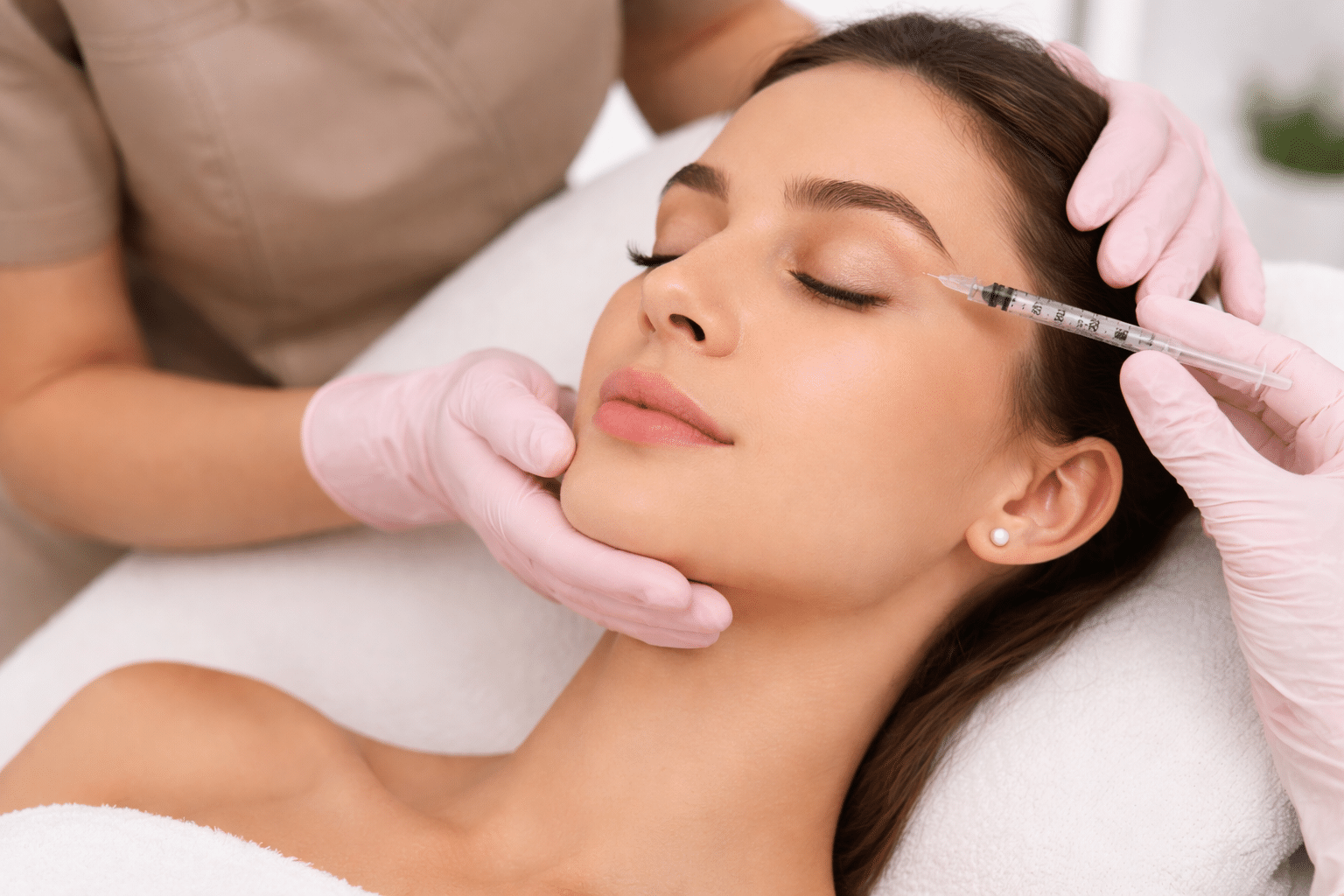 Efecto foxy eyes sin cirugía en CDMX mediante aplicación de Botox en zona lateral de la ceja